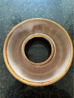 Longaberger 2007 Handmade Woven Wood Round Storage Basket 14” Wreath Chip Basket